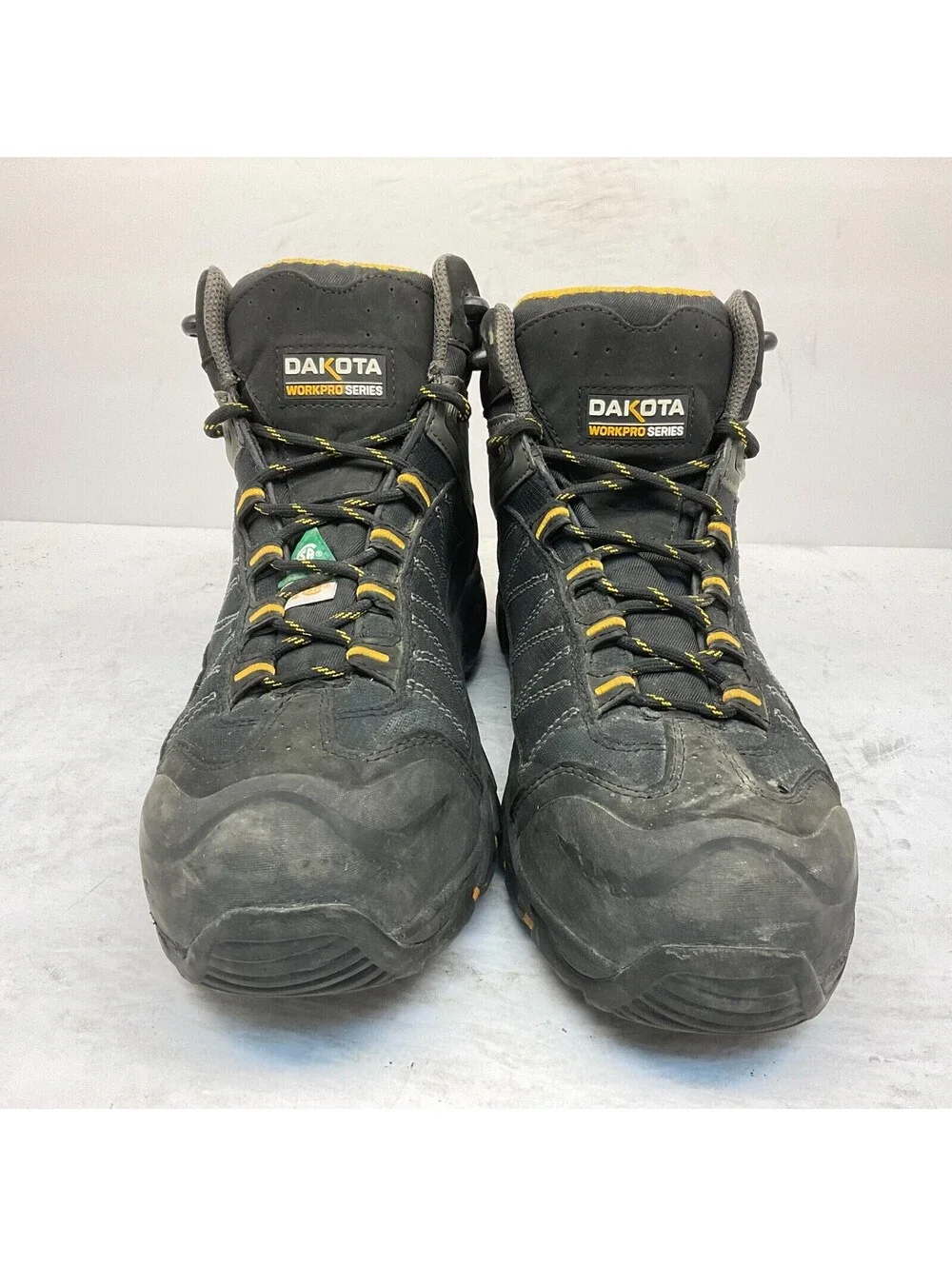 DAKOTA Men's Mid-Cut Quad Comfort Steel Toe CP Work Safety Boot Black Size 10W/L